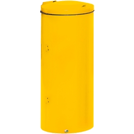 Abfallsammler VAR Kompakt-Doppeltür, für 120 l Abfallsäcke, mit Griff & Deckel, feuerfest, verkehrsgelb