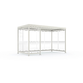 Abri extérieur Köln K4 c/b, livré monté, blanc gris