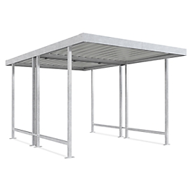 Abri extérieur Leipzig, utilisable des deux côtés, unité de base, l. 2870 mm, galvanisé