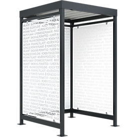 Abri fumeurs Köln, Schäfer Shop Edition, acier, l. 1510 x P 1510 x H 2510 mm, anthracite RAL7016