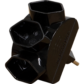 Abzweigstecker brennenstuhl®, 3-fach, sternförmig, IP20, Kunststoff, schwarz