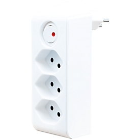 Abzweigstecker brennenstuhl® cleverLINE, 3-fach, um 300° drehbar, mit beleuchtetem Schalter, ohne Aufhänger, IP20, Kunststoff, weiss