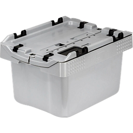 Accubak CEMO, volume 16 l, tot 25 kg, UV-bestendig, stapelbaar, herbruikbaar, B 400 x D 300 x H 240 mm, HDPE, grijs