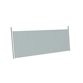 Achterwand voor aanbouwhoektafels/hoekbladen, voor bureautafel B 1200x1200 mm CAD, H 470 mm, blank aluminium