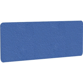 Acoustic desk partition AKUSTIX Vario, sound absorption class B, thickness 18 mm, without brackets, W 1600 x H 600 mm, PET felt, blue