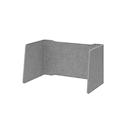 Acoustic partition, for 1200 mm wide desks, sound absorber class C, cable guide, W 1140 x D 650 x H 605 mm, sound absorbing fleece, gray-melted