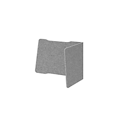 Acoustic partition, for desks, L-shape, sound absorber class C, cable guide, W 955/880 x D 650 x H 600 mm, fleece, gray-mottled