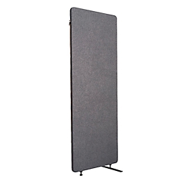 Acoustic room divider Luxor, 1 panel, with feet, approx. 7 kg, W 600 x D 35 x H 1680 mm, recycled materials, slate gray