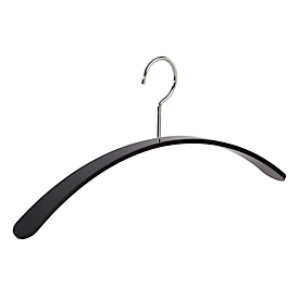 Acryl-Kleiderbügel Pador-Concept Curve, Bügelstärke 6 mm, verchromter, drehbarer Haken, 4 Stück, schwarz