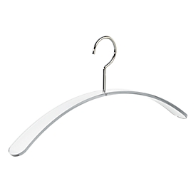 Acryl-Kleiderbügel Rudolf Weber KG Curve, Bügelstärke 6 mm, verchromter, drehbarer Haken, 4 Stück, transparent