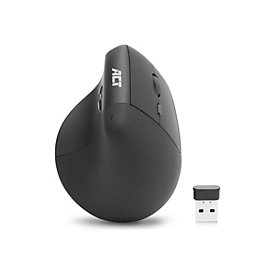 ACT Vertikale Maus - 1600 dpi, umweltfreundlich - ergonomisch - Für Rechtshänder - optisch - 6 Tasten - kabellos - 2.4 GHz - kabelloser Empfänger (USB)