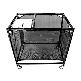 ActivaTec Wagen MH Auffangwagen – Korb 900×600×900 mm, Maschinenhalter integriert, mobil, schwarz