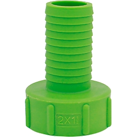 Adaptateur IBC, pour cuves IBC avec robinetterie de sortie 2", filetage grossier, Ø 55-62 mm, embout de flexible 1,5