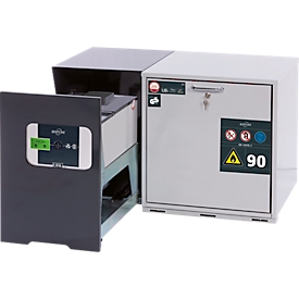 Adapter für asecos Sicherheitsschränke der UB90 und UB30 Serie, Stahlblech, anthrazitgrau, B 420 x T 574 x H 630 mm