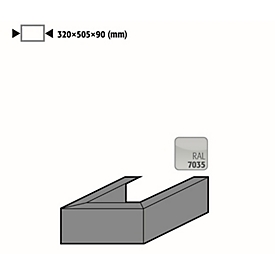Adapter voor asecos veiligheidskasten van de serie S-30, voor bevestiging van een recirculatieluchtfilter