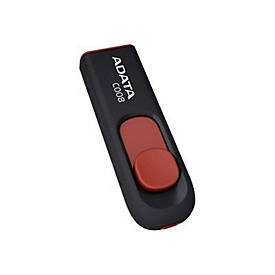 ADATA Classic Series C008 - USB-Flash-Laufwerk - 64 GB - USB 2.0 - Schwarz, Rot