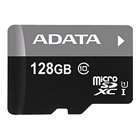 ADATA Premier - Flash-Speicherkarte (microSDXC-an-SD-Adapter inbegriffen) - 128 GB - UHS Class 1 / Class10 - microSDXC UHS-I - für Einzelhandelskunden