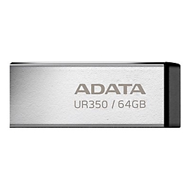 ADATA UR350 - USB-Flash-Laufwerk - 64 GB - USB 3.2 Gen 1 - Schwarz, Nickel