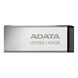 ADATA UR350 - USB-Flash-Laufwerk - 64 GB - USB 3.2 Gen 1 - Schwarz, Nickel