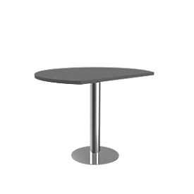 Add-on table TOLEDO, height adjustable, rounded, column base, ø 1000 mm, anthracite