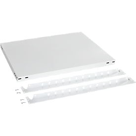 Additional desk shelves for ORDO Professional basic and add-on desk element, with wall rails, steel, for desk size W 760 x D 635 x H 825, traffic white RAL 9016