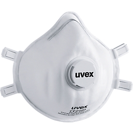 Adembeschermingsmasker Uvex silv-Air 2310, FFP 3 NR D, gegoten masker met uitademventiel, 15 stuks,