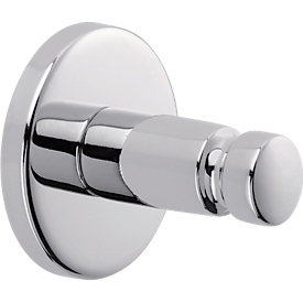 Adhesive hook tesa Smooz, round, fastening without drilling, incl. adhesive solution, removable, chrome-plated