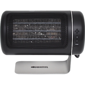 Aérotherme céramique DUBLIN, 1500 W, pour pièces jusqu'à 50 m³, 2 niveaux de chauffage &amp; 1 niveau de ventilation, oscillation verticale jusqu'à 50°, protection contre la surchauffe, noir-blanc