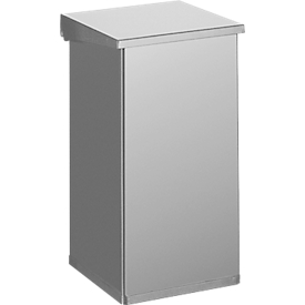 Afvalbak Carro-Lift  - B 300 x D 300 x H 600 mm - 55 l - vuurbestendig - met deksel - grijs