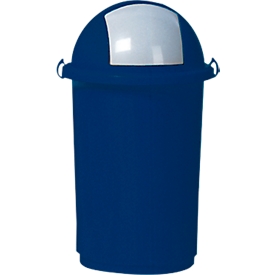 Afvalbak, kunststof, Ø 410 x H 760 mm, 50 liter, blauw