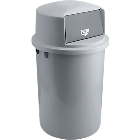 Afvalbak met deksel en push-klep, 126 liter