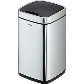 Afvalbak NO TOUCH sensor - 12 liter - duurzaam - voor gebruik binnenshuis - automatische en handmatige opening/sluiting - verwijderbaar deksel - binnenemmer - roestvrij staal -  zilver
