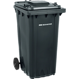 Afvalbak PRO 240 WAVE - verrijdbaar - 240 L - zwartgrijs