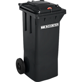 Afvalcontainer GMT, 80 liter, met cilinderslot, antraciet