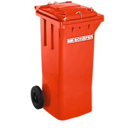 Afvalcontainer GMT, 80 liter, met cilinderslot, rood