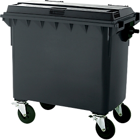 Afvalcontainer MGB 660 FD - polyetheen - B 1370 x D 780 x H 1220mm - 660L - antraciet