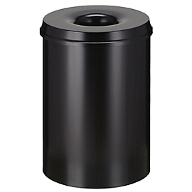 Afvalverzamelaar 50 l, zelfblussend, romp aluminiumkleur/deksel zwart