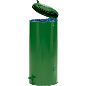 Afvalverzamelaar met voetpedaal Compact, 120 liter, Ø 500 x H 1000 mm, groen