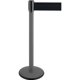 Afzetpaal met trekband GLA 29, antraciet, trekband zwart