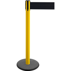 Afzetpaal met trekband GLA 29, geel, trekband zwart