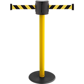 Afzetpaal met trekband RS-Guidesystems GLAD 28 geel, 2 kleuren trekband geel/zwart
