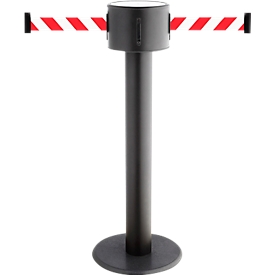 Afzetpaal met trekband RS-Guidesystems GLAD 85 zwart, Trekbanden rood/wit
