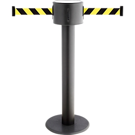 Afzetpaal met trekband RS-Guidesystems GLAD 85 zwart, Trekbanden, zwart/geel