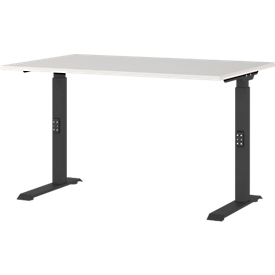 Agenda bureau, mechanisch in hoogte verstelbaar, B 1200 x D 800 x H 680-910 mm, lichtgrijs/zwart