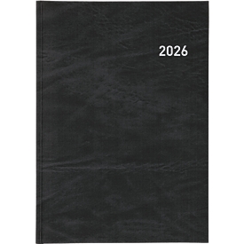 Agenda d'affaires Biella Registra 7, 2026, 17,2x24 cm, similicuir, 1 semaine/2 pages, 4 langues, certifié FSC Mix 70%.