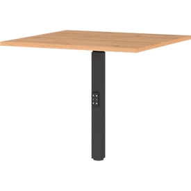 Agenda Home hoekaansluitpaneel, mechanisch in hoogte verstelbaar, B 800 x D 800 x H 680-910 mm, Eiken kleinzoon/zwart
