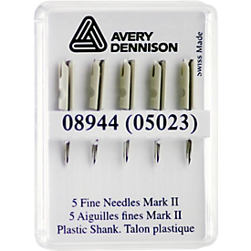 Aiguilles de rechange, pour pistolet d'étiquetage Economy, fin, 5 p.