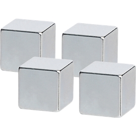 Aimant néodyme 32393, env. 3 kg force d'adhérence, idéal pour tableaux en verre, l. 10 x P 10 x H 10 mm