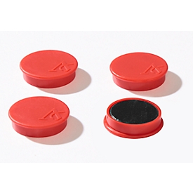 Aimants puissants, Ø 40 mm, force d'adhérence env. 1200 g, 4 p., rouge