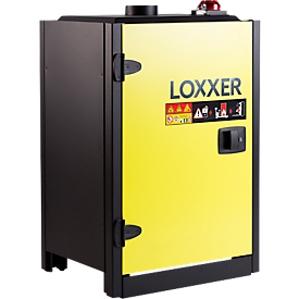 Akku Ladeschrank LOXK1100, VDMA-Norm, Feuerschutzklasse A1, Belüftung, Alarm, abschließbar, 2 Fachböden, B 760 x T 585 x H 1186 mm, Stahl
